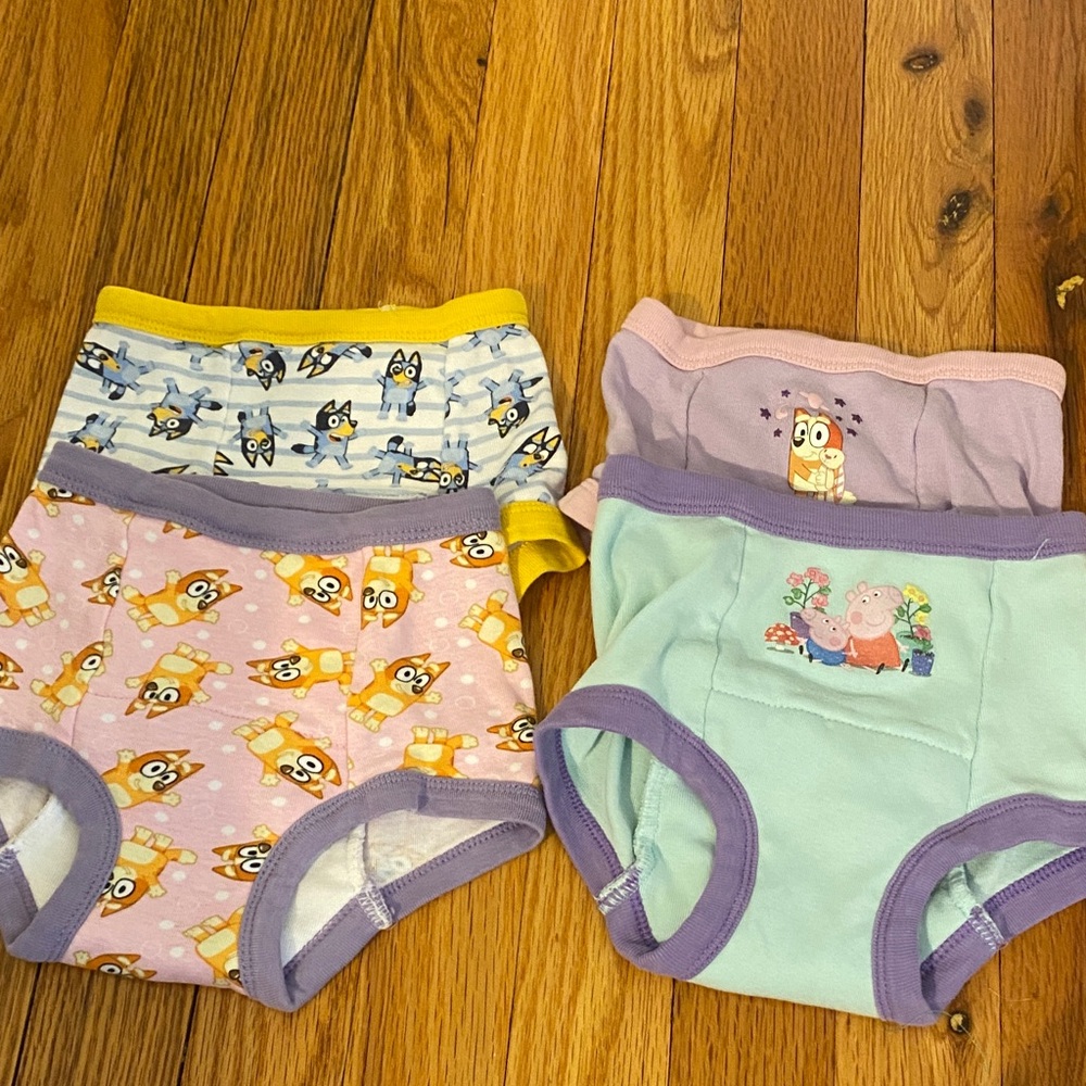 Kids Cartoon-Print Training Underwear - Pink, Lavender, Mint
